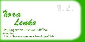 nora lenko business card